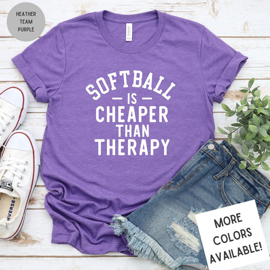 Softball Is Cheaper Than Therapy Graphic T-Shirt