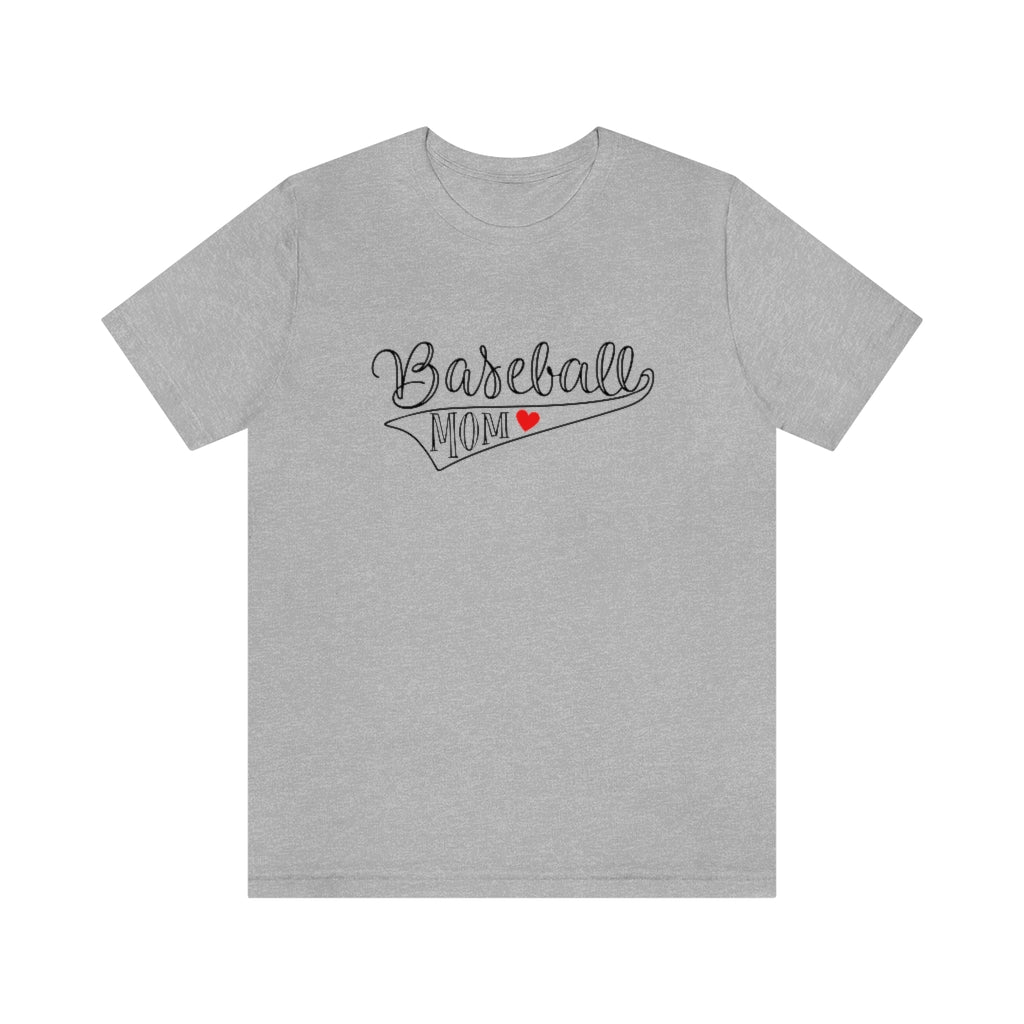 Baseball Mom Heart Graphic T-Shirt