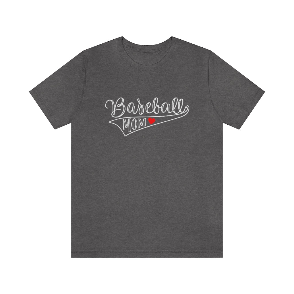 Baseball Mom Heart Graphic T-Shirt