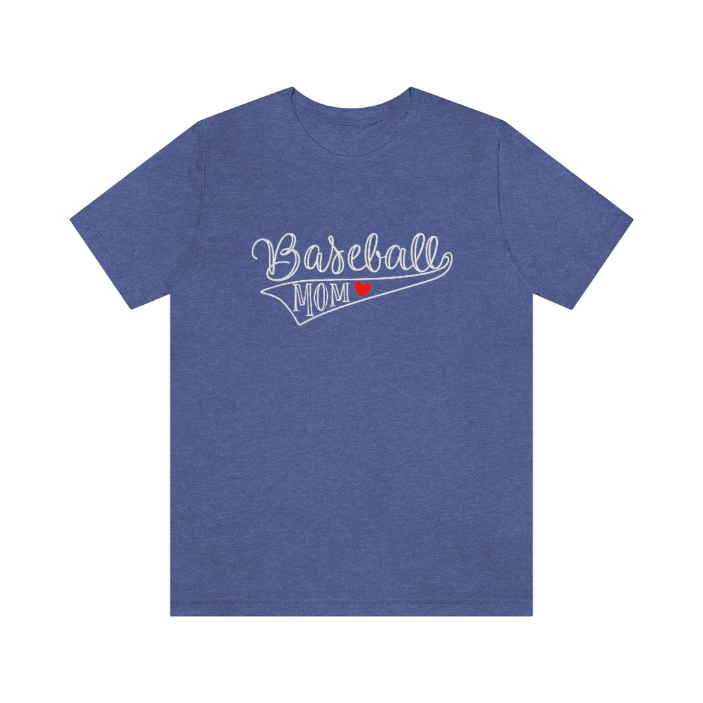 Baseball Mom Heart Graphic T-Shirt