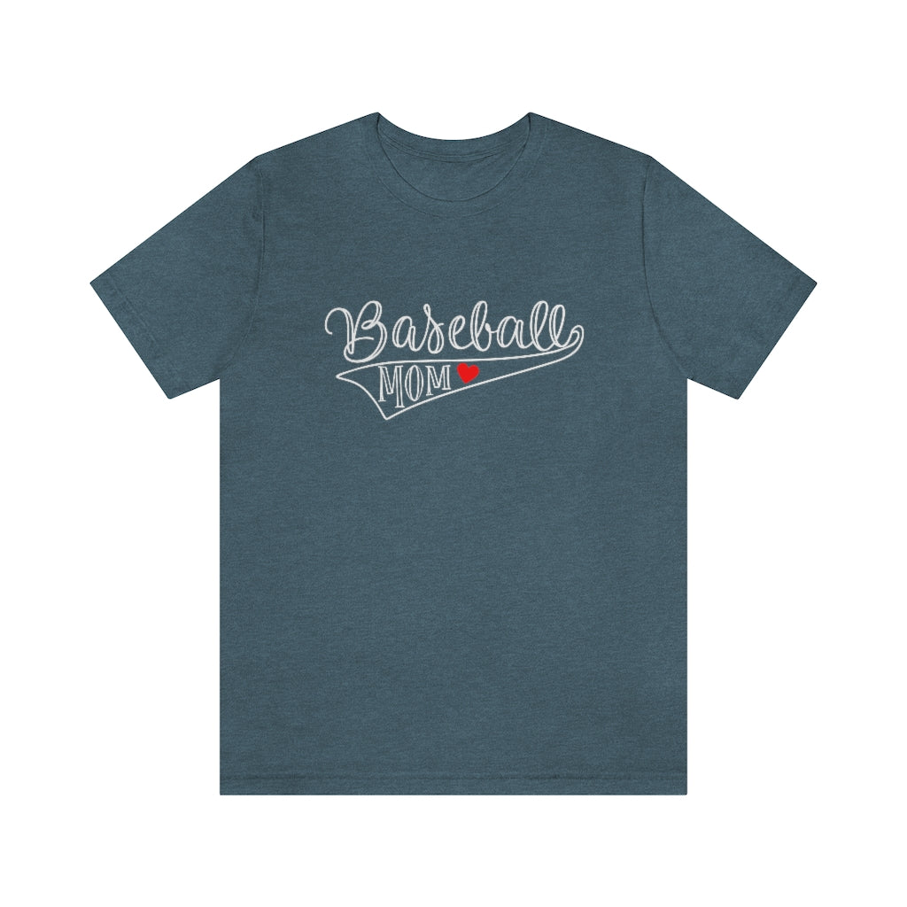 Baseball Mom Heart Graphic T-Shirt