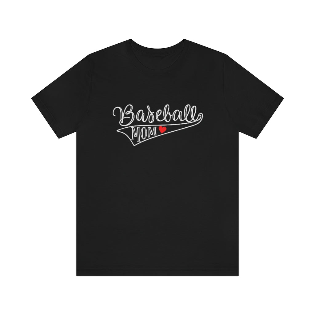 Baseball Mom Heart Graphic T-Shirt